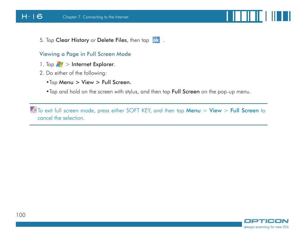 Opticon H16 User Manual User Manual | Page 100 / 160