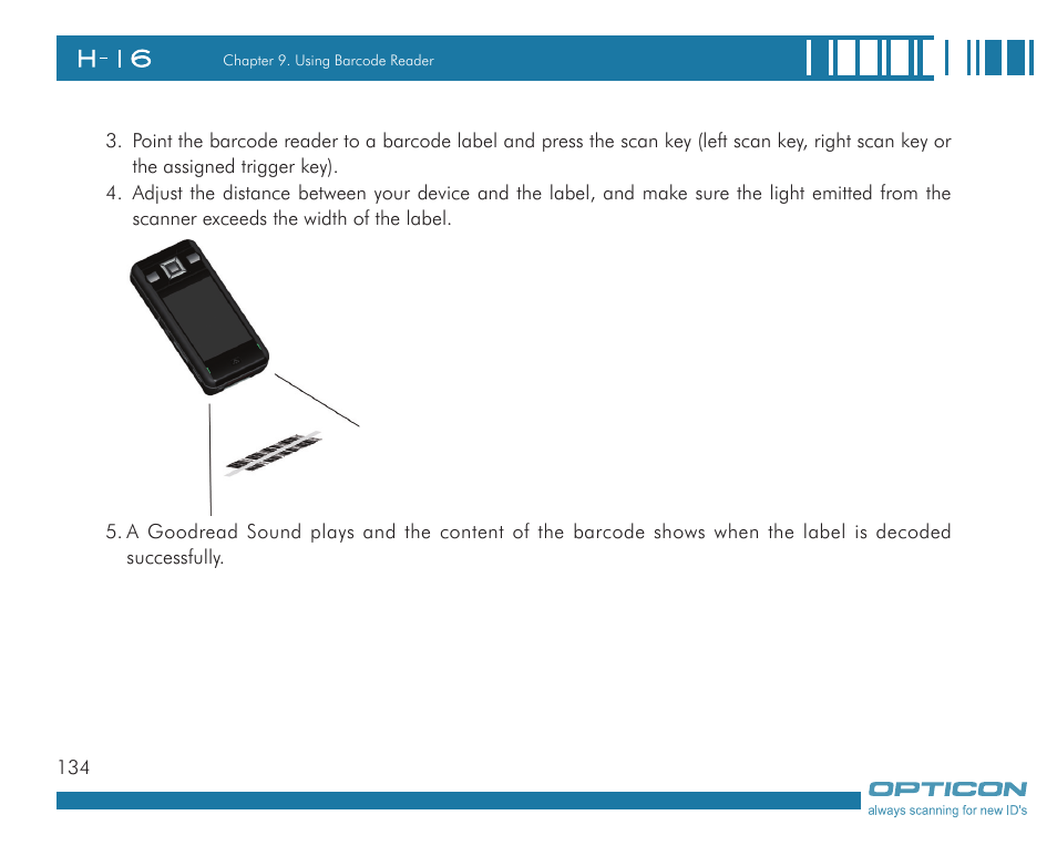 Opticon H16 User Manual User Manual | Page 134 / 160