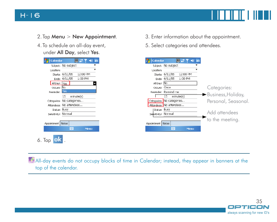Opticon H16 User Manual User Manual | Page 35 / 160