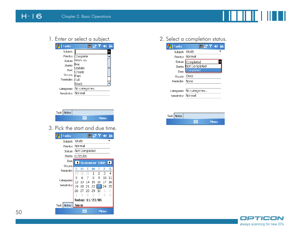Opticon H16 User Manual User Manual | Page 50 / 160