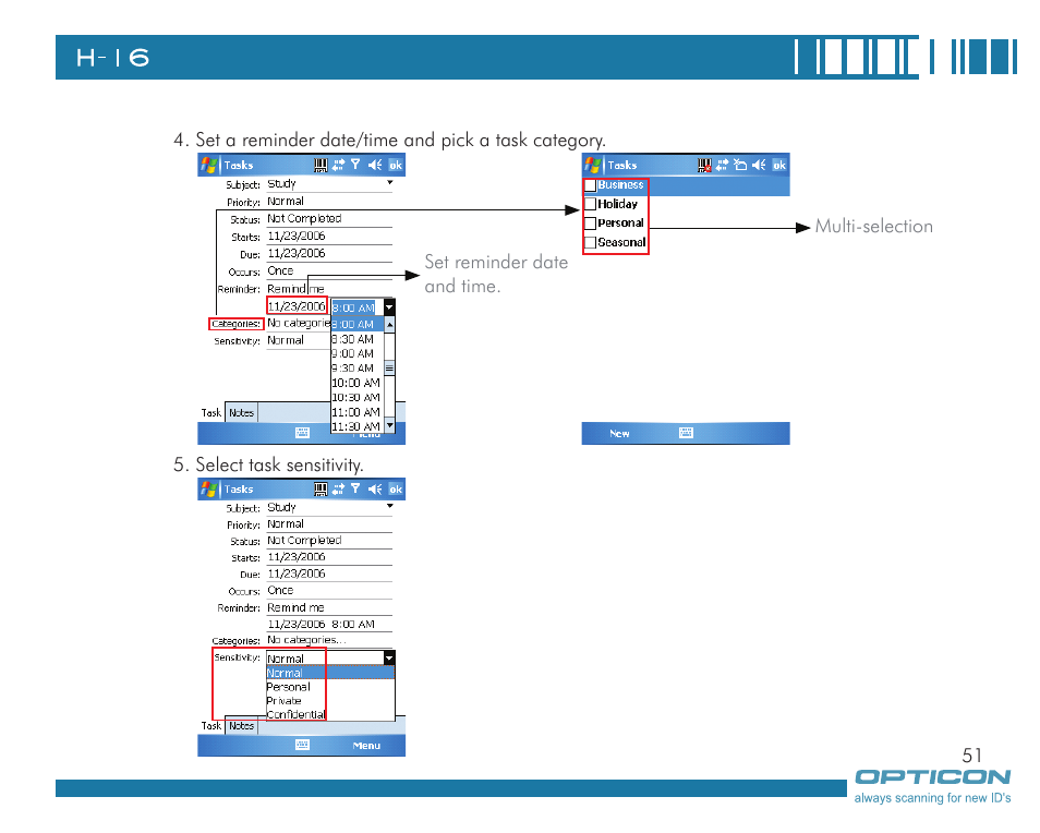 Opticon H16 User Manual User Manual | Page 51 / 160