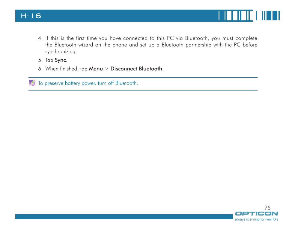Opticon H16 User Manual User Manual | Page 75 / 160