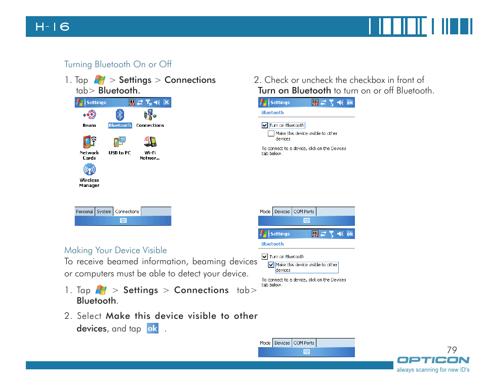 Opticon H16 User Manual User Manual | Page 79 / 160