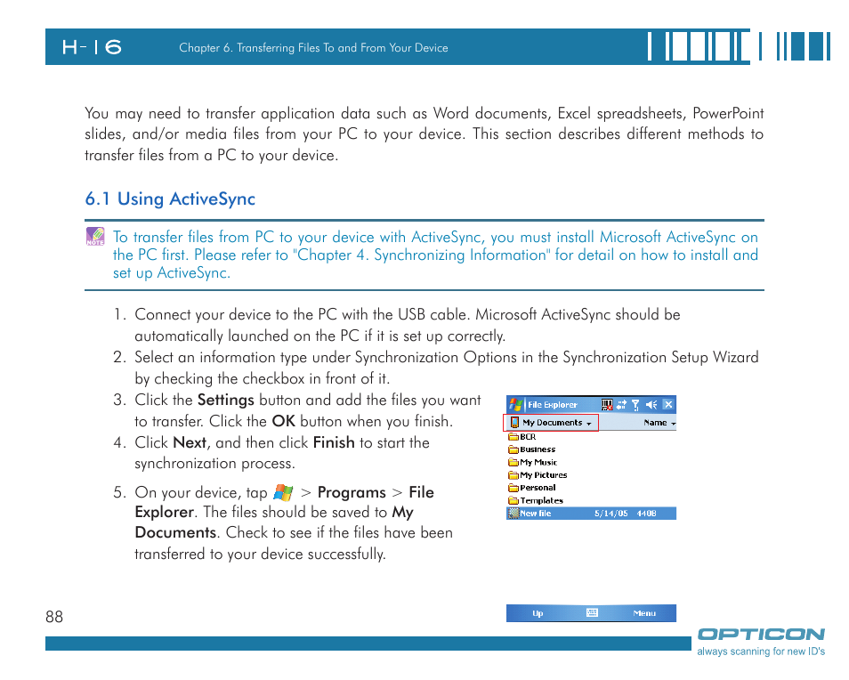Opticon H16 User Manual User Manual | Page 88 / 160