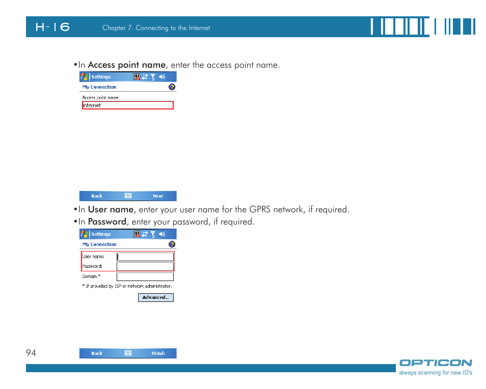 Opticon H16 User Manual User Manual | Page 94 / 160