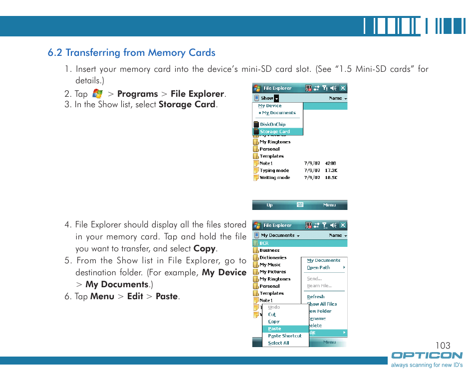 Opticon H19А User Manual | Page 103 / 192