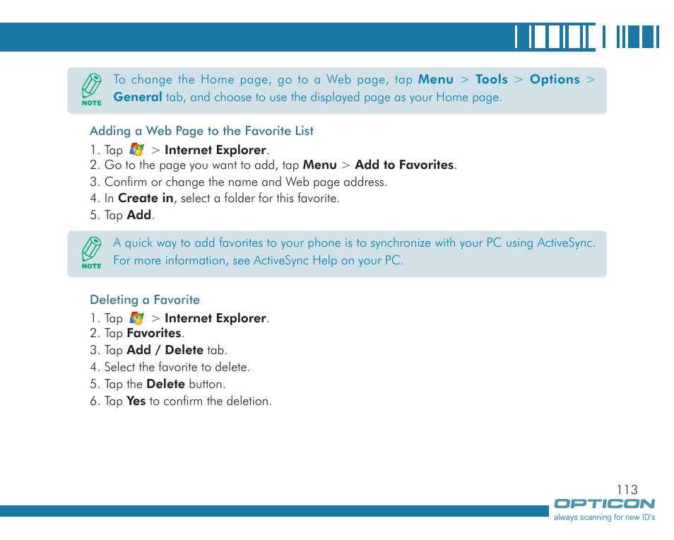 Opticon H19А User Manual | Page 113 / 192