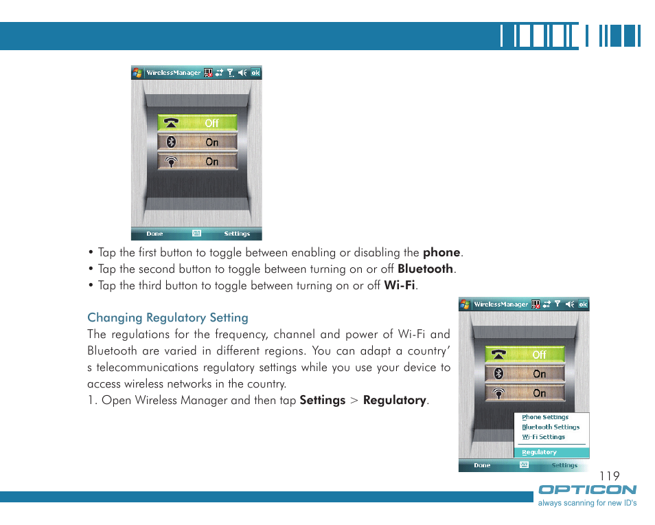 Opticon H19А User Manual | Page 119 / 192