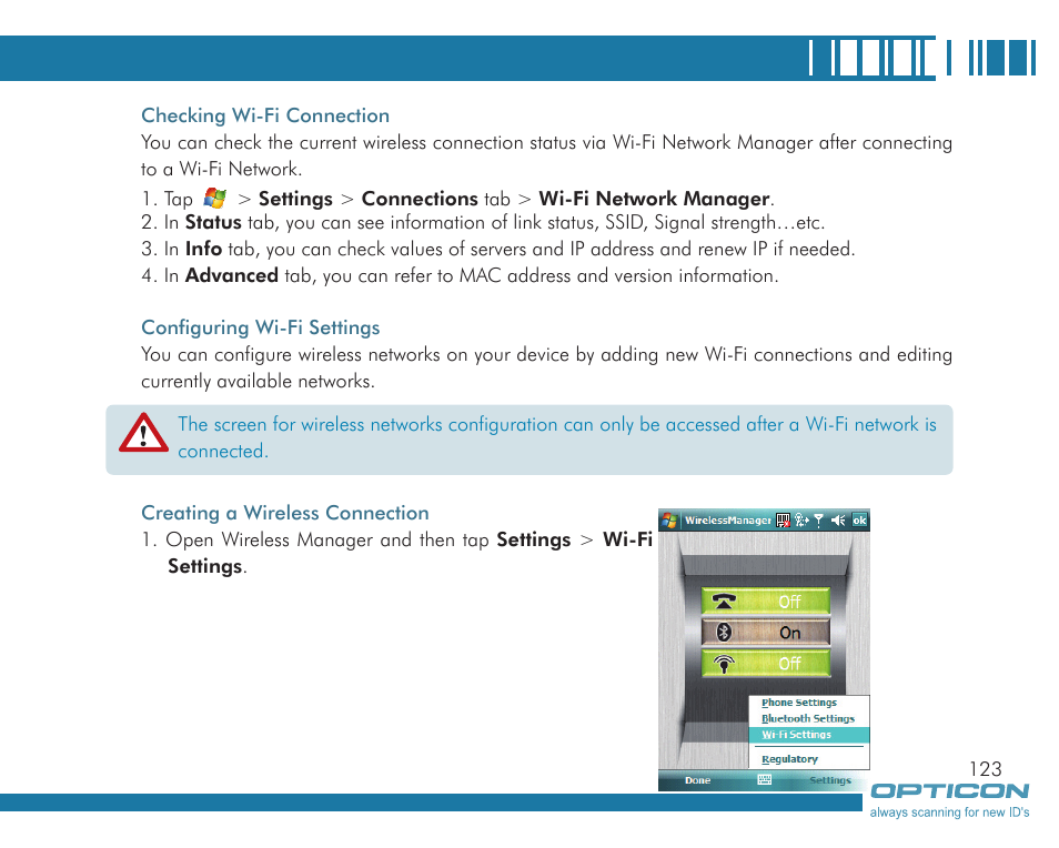 Opticon H19А User Manual | Page 123 / 192