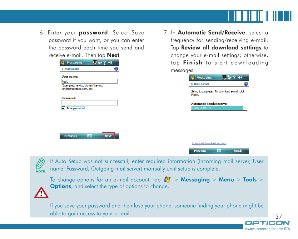 Opticon H19А User Manual | Page 137 / 192