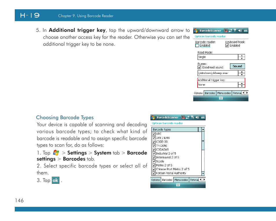 Opticon H19А User Manual | Page 146 / 192