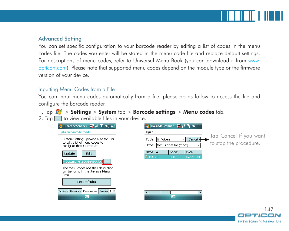 Opticon H19А User Manual | Page 147 / 192