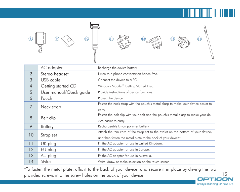 Opticon H19А User Manual | Page 15 / 192