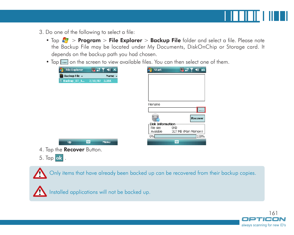 Opticon H19А User Manual | Page 161 / 192