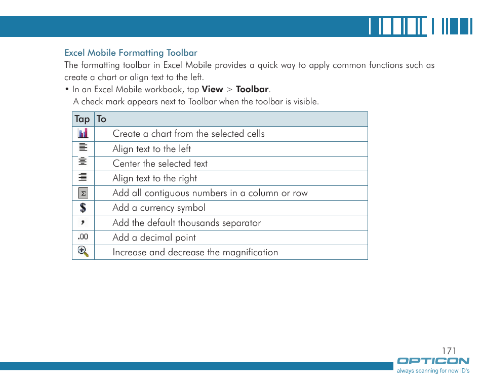 Opticon H19А User Manual | Page 171 / 192