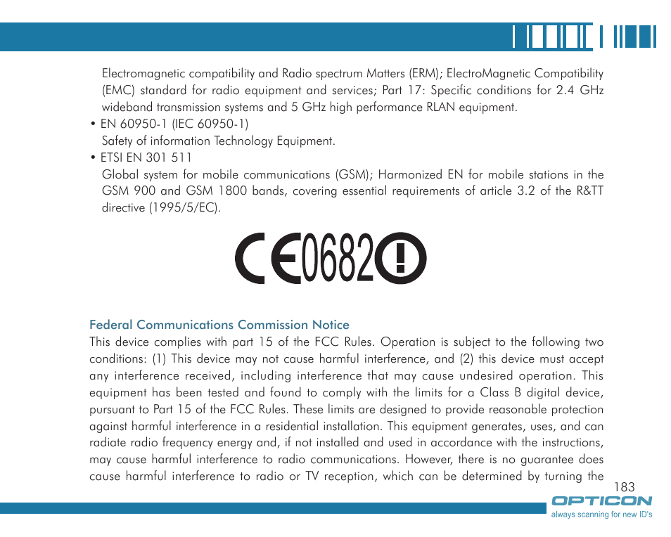 Opticon H19А User Manual | Page 183 / 192