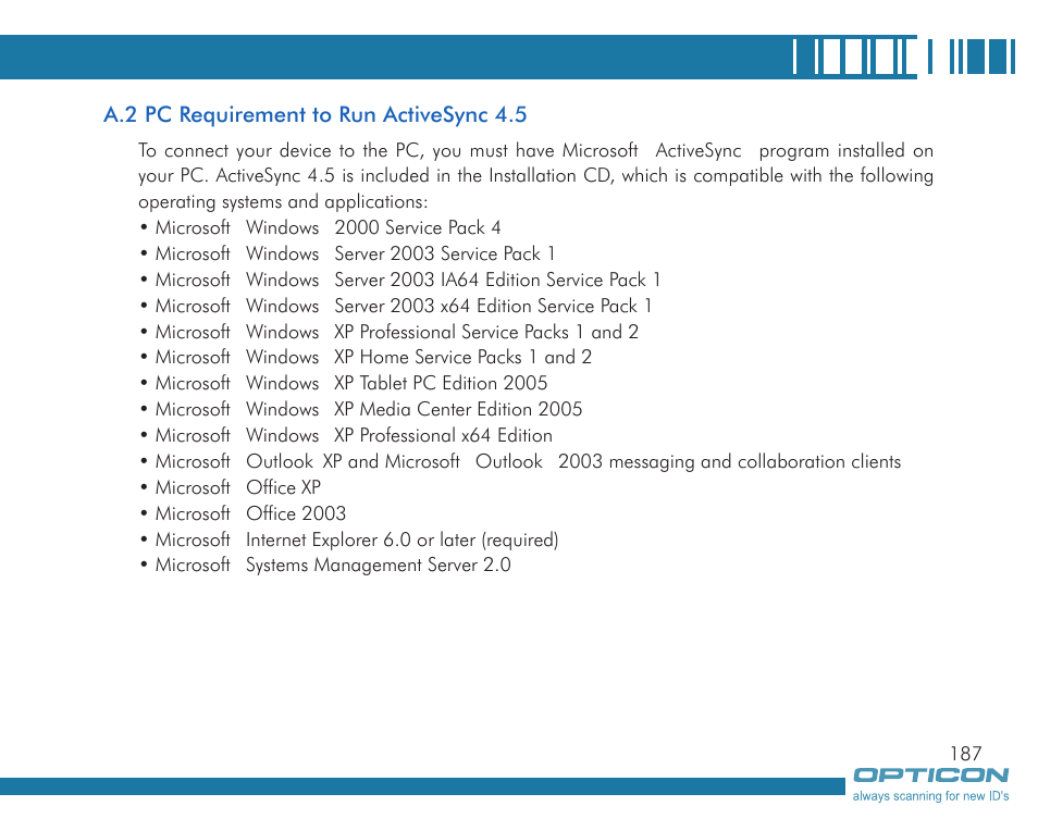 Opticon H19А User Manual | Page 187 / 192