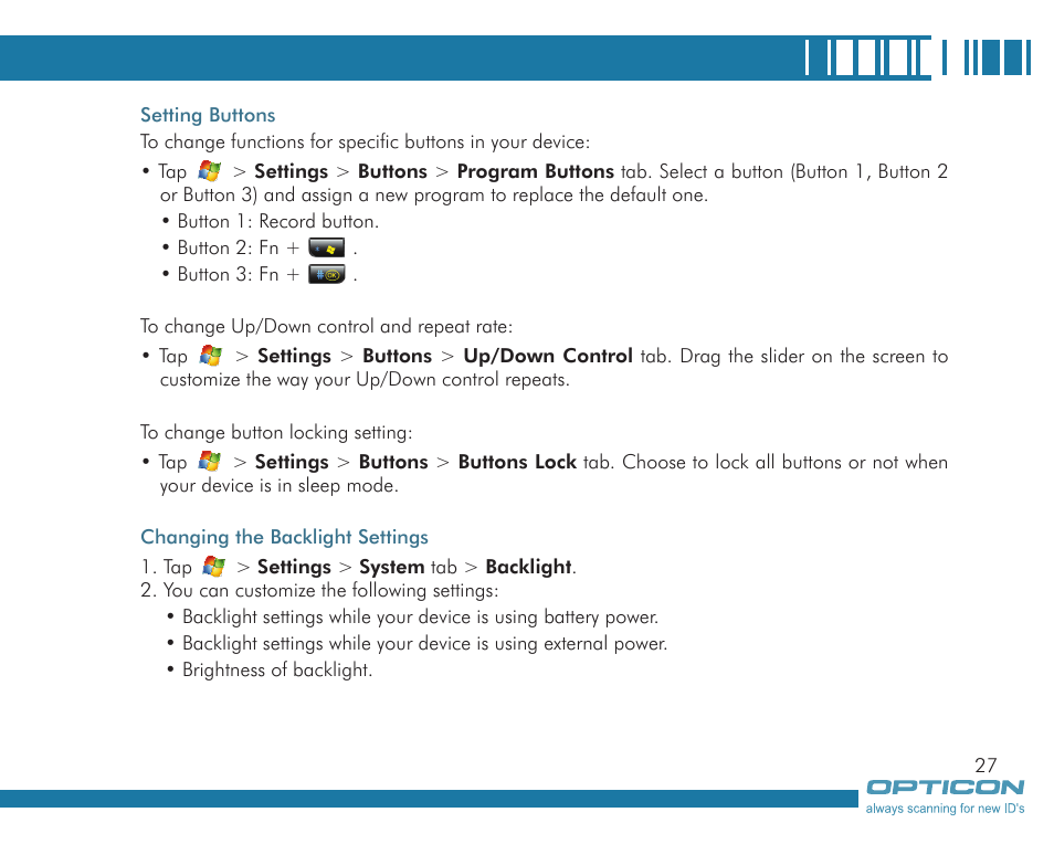 Opticon H19А User Manual | Page 27 / 192