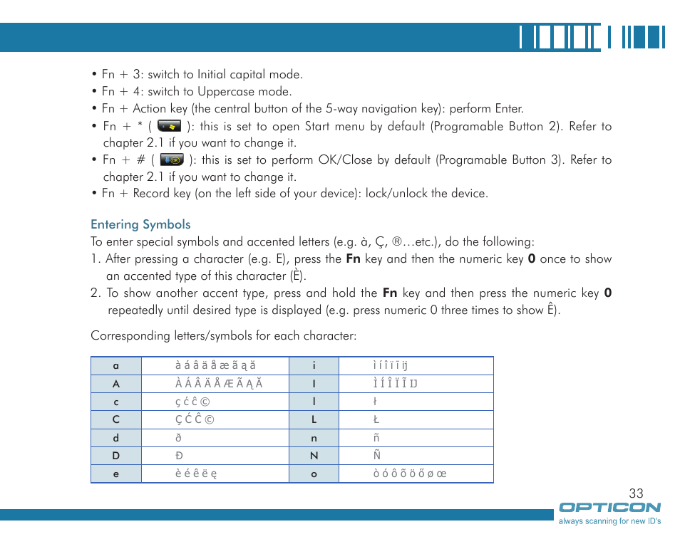 Opticon H19А User Manual | Page 33 / 192