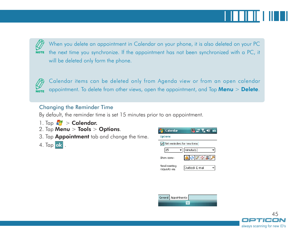 Opticon H19А User Manual | Page 45 / 192