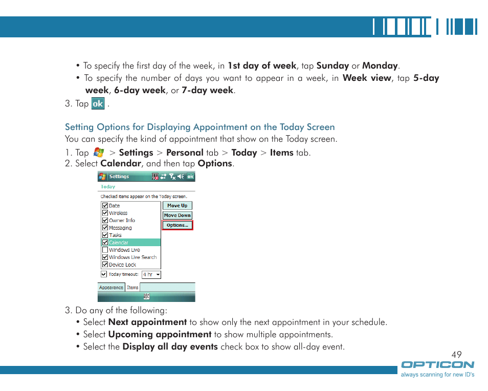 Opticon H19А User Manual | Page 49 / 192