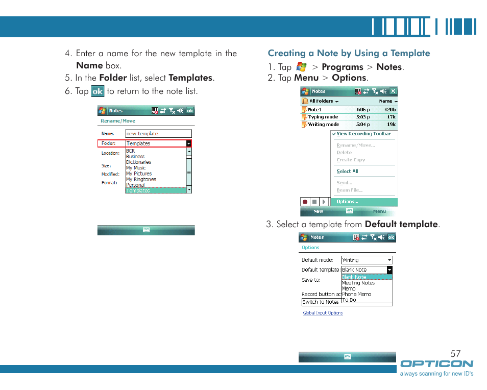 Opticon H19А User Manual | Page 57 / 192