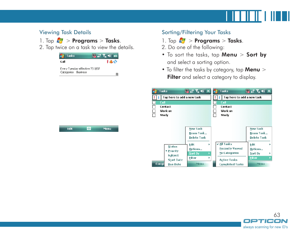 Opticon H19А User Manual | Page 63 / 192