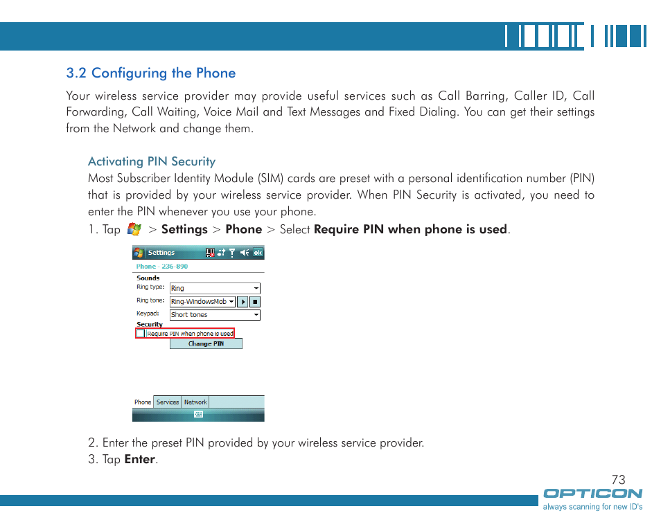 Opticon H19А User Manual | Page 73 / 192