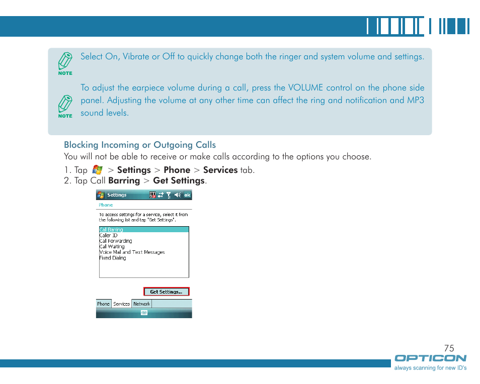 Opticon H19А User Manual | Page 75 / 192