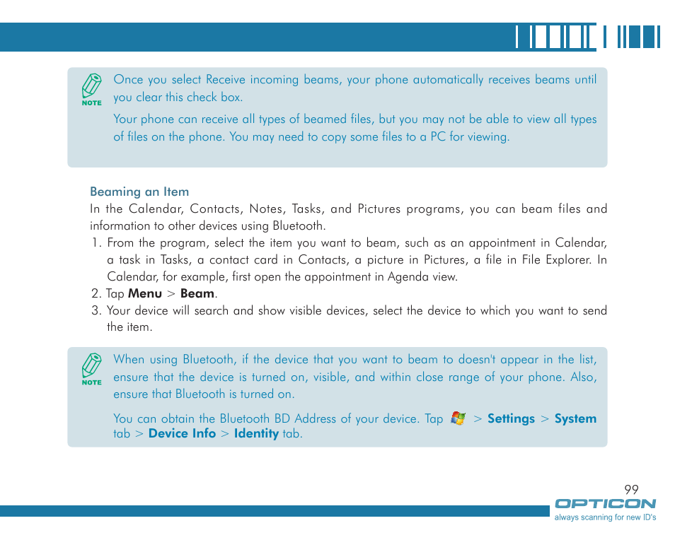 Opticon H19А User Manual | Page 99 / 192