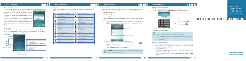 Basic operations | Opticon H19 Quick Guide User Manual | Page 2 / 2