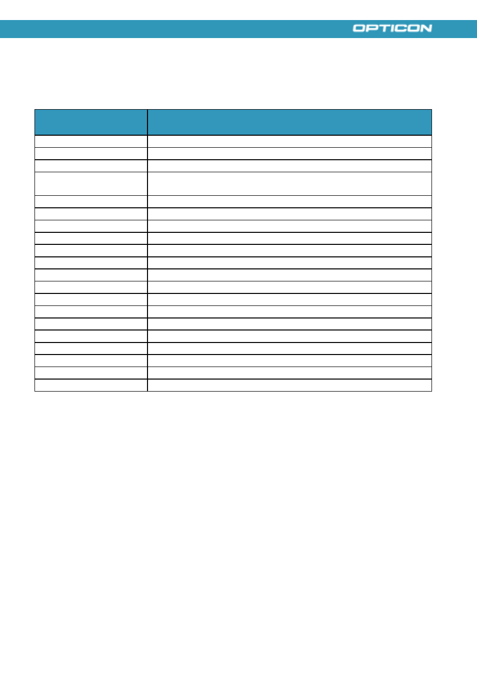 Appendix, Specifications | Opticon H21 User Manual | Page 103 / 103