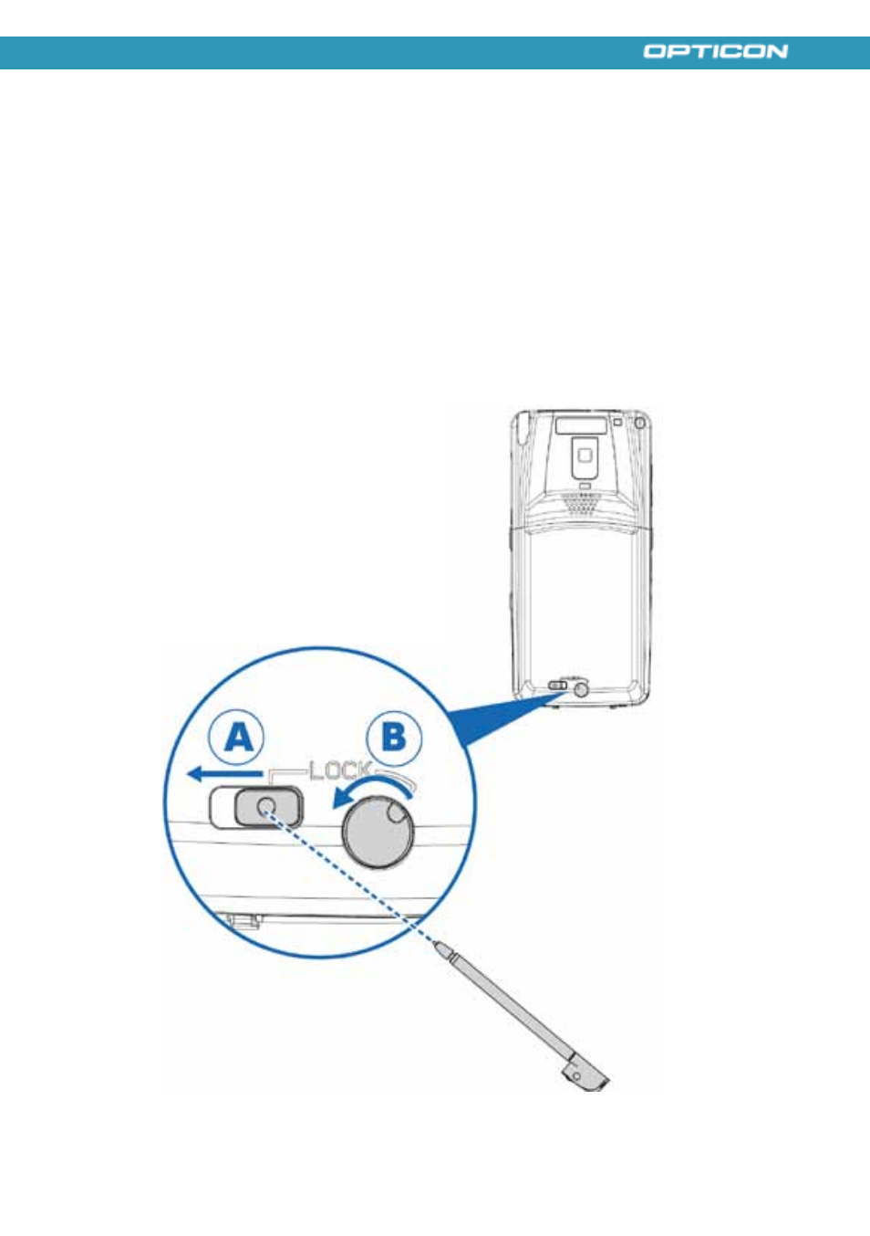 Sim card installation, Removing the battery cover, Removing the battery cover cont | Opticon H21 User Manual | Page 19 / 103