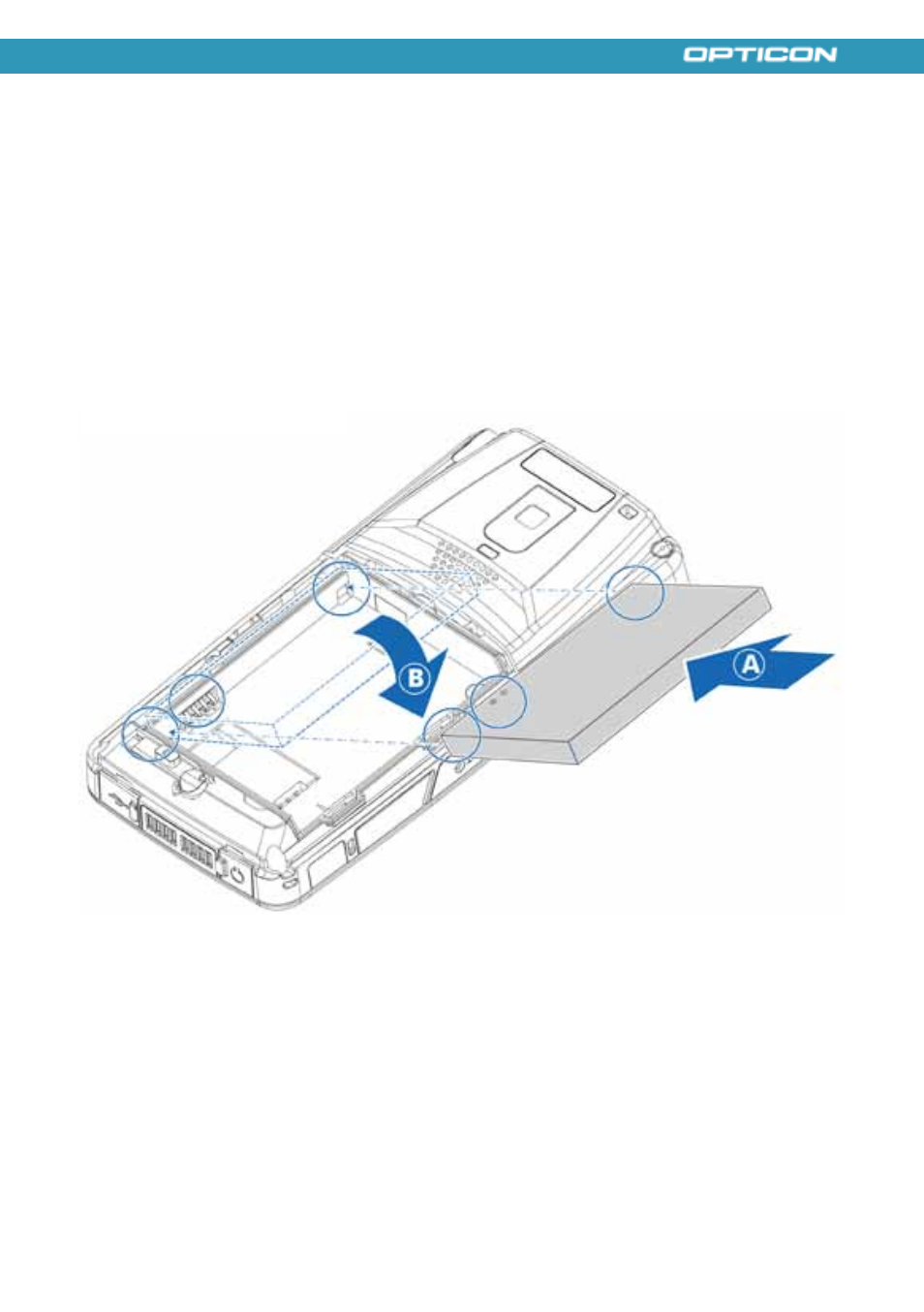 Battery installation, Installing the battery | Opticon H21 User Manual | Page 23 / 103