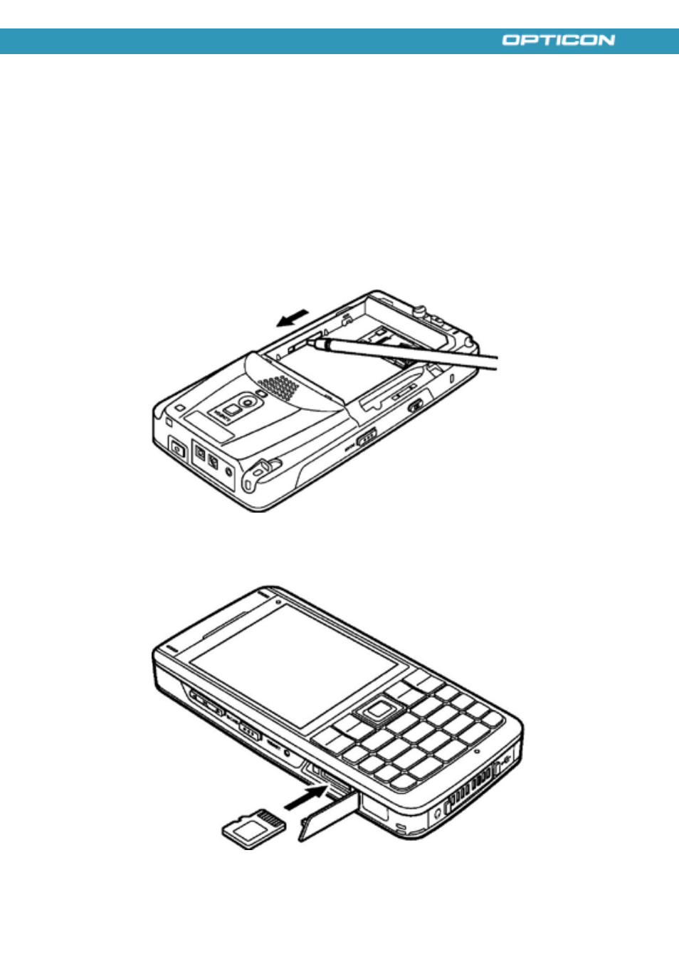 Micro sd cards, Inserting a micro sd card | Opticon H21 User Manual | Page 27 / 103