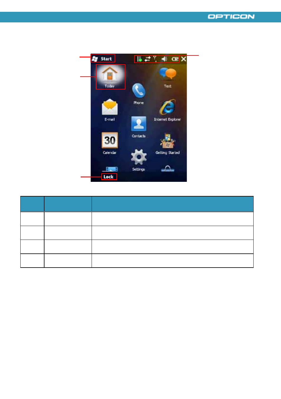 Start menu | Opticon H21 User Manual | Page 39 / 103