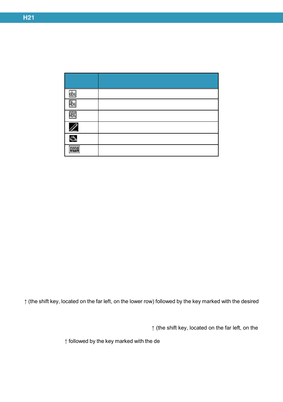 Entering information, Using the hardware keyboard, Using the qwerty keyboard | Opticon H21 User Manual | Page 40 / 103