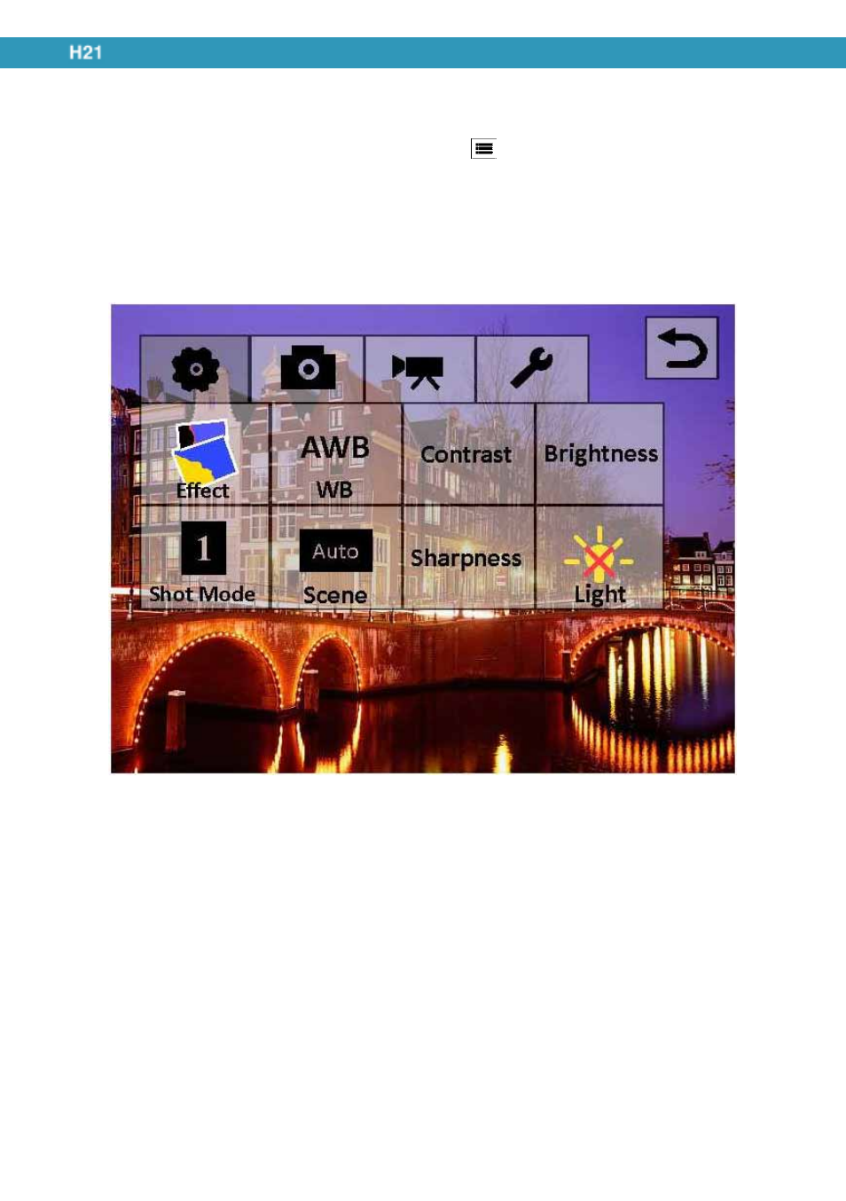 Camera and video settings | Opticon H21 User Manual | Page 68 / 103