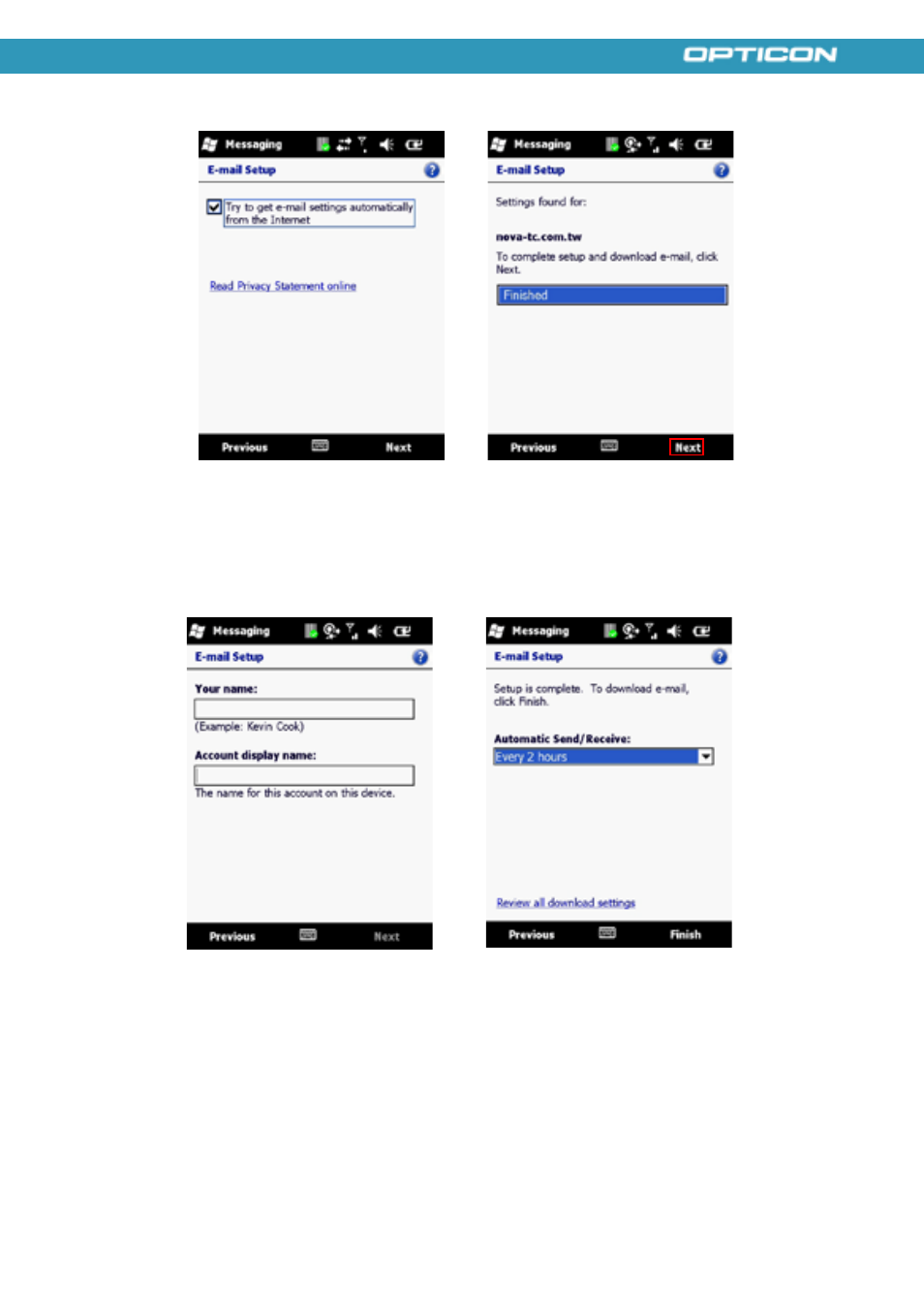 Opticon H21 User Manual | Page 77 / 103