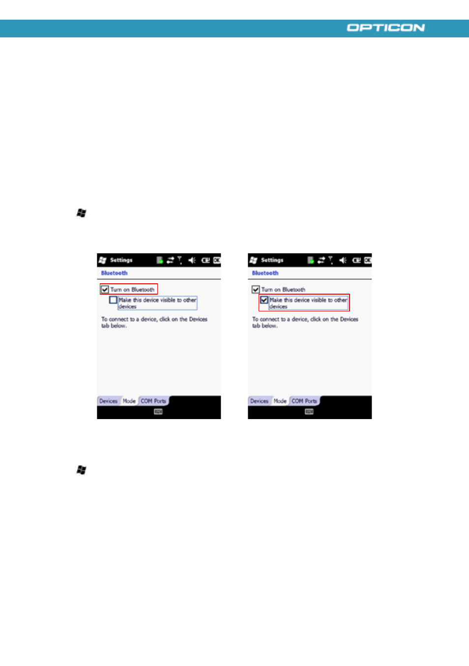 Bluetooth, Bluetooth modes, Enabling bluetooth | Making your device visible | Opticon H21 User Manual | Page 93 / 103