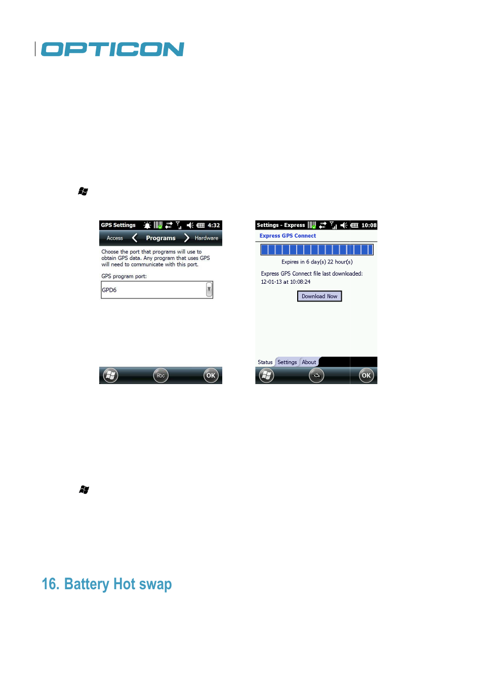 Battery hot swap | Opticon H22 User Manual | Page 106 / 110