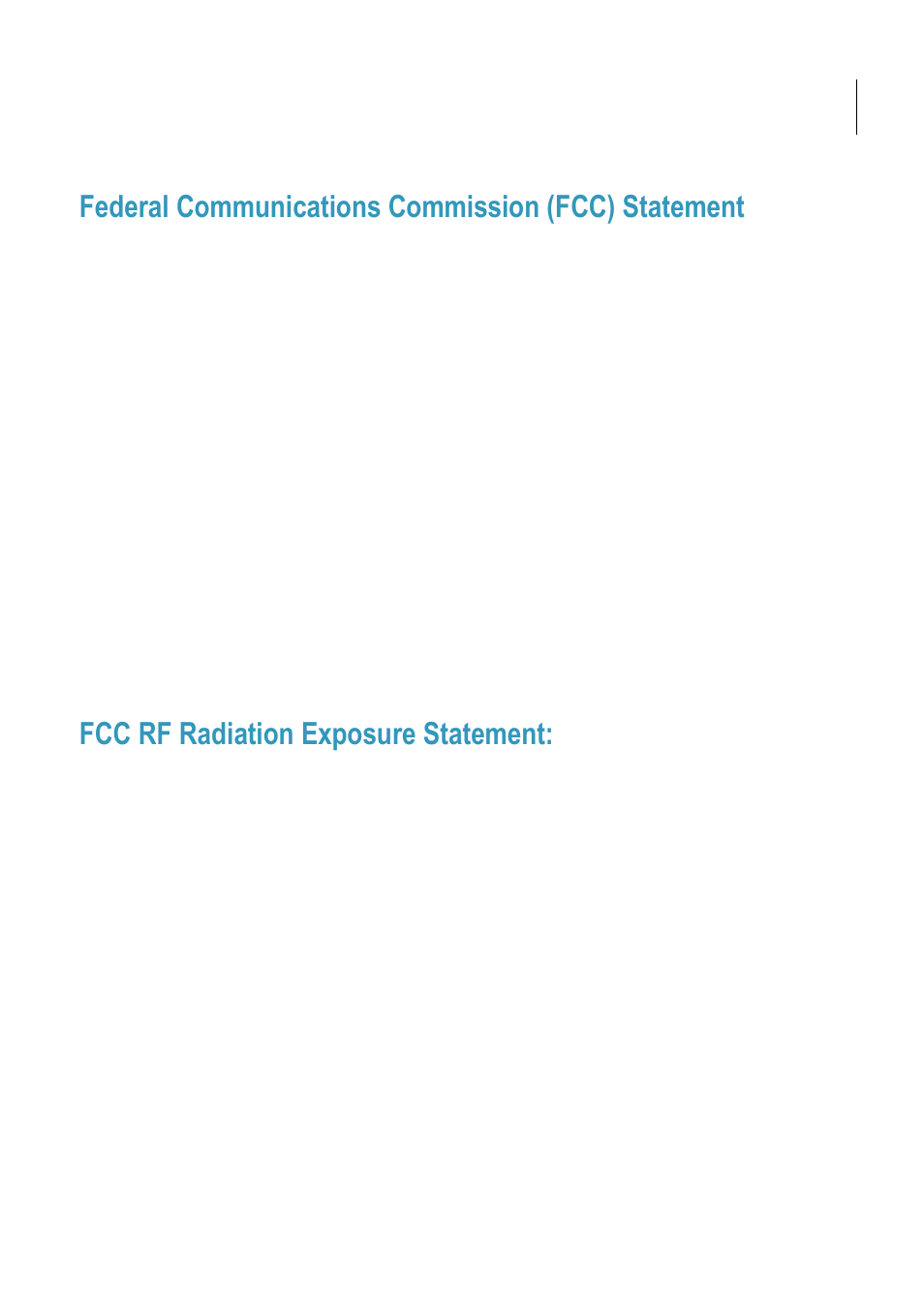 Federal communications commission (fcc) statement, Fcc rf radiation exposure statement | Opticon H22 User Manual | Page 3 / 110