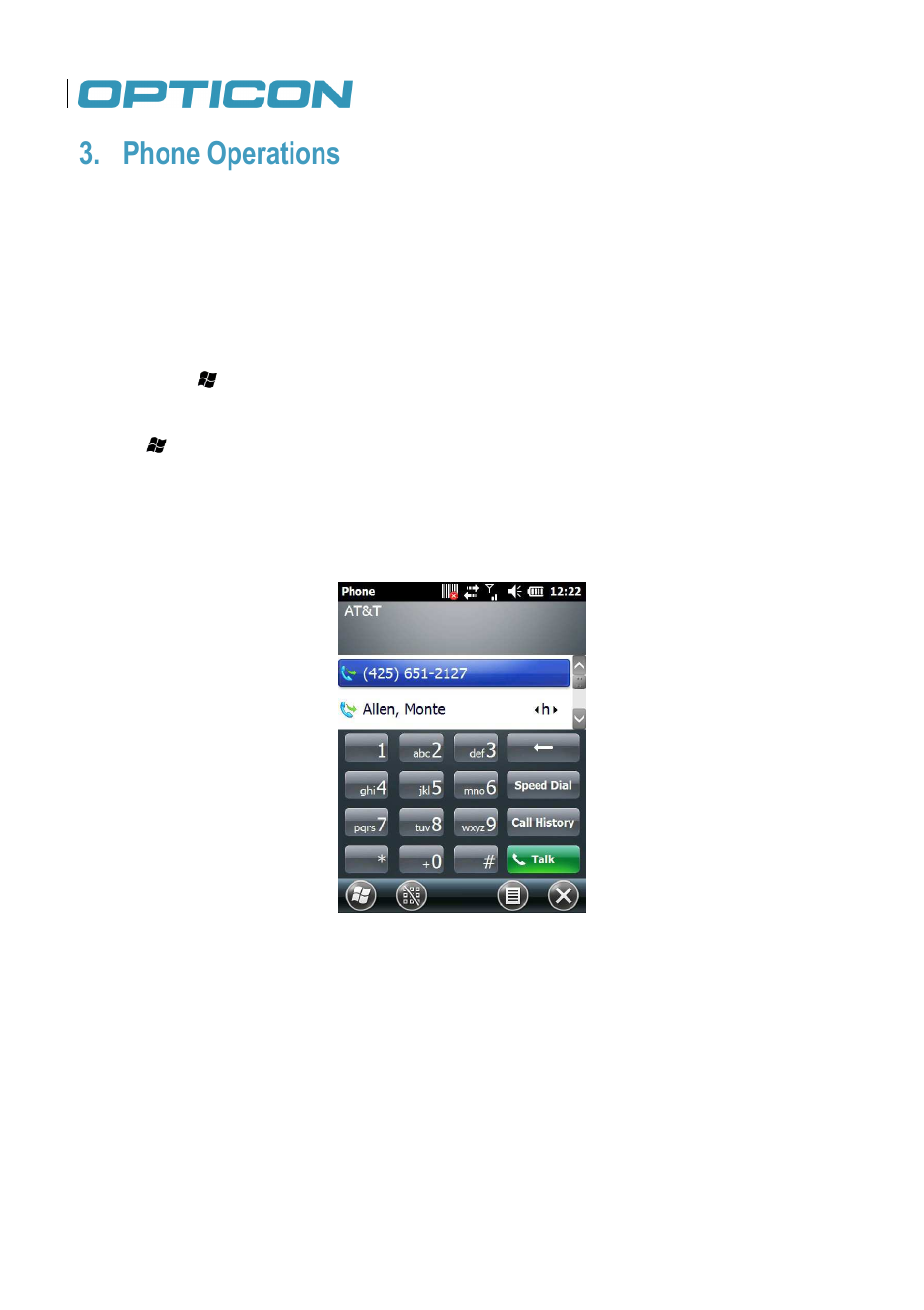 Phone operations | Opticon H22 User Manual | Page 52 / 110