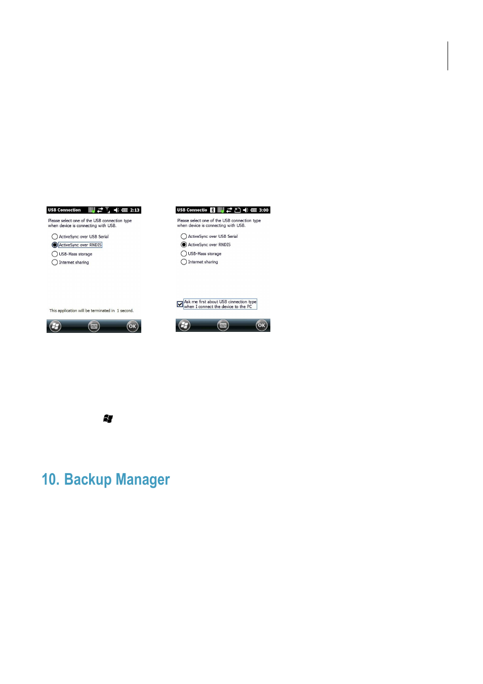 Backup manager, H-22 user manual, Opticon 22 user manual | Opticon H22 User Manual | Page 85 / 110