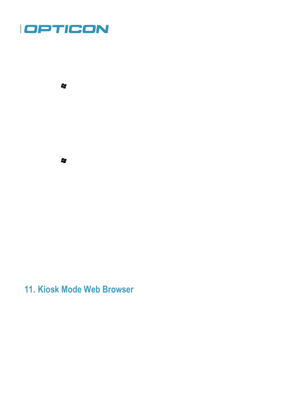 Kiosk mode web browser | Opticon H22 User Manual | Page 86 / 110