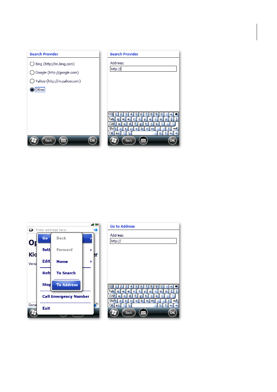 Go to an address, H-22 user manual, Opticon 22 user manual | Opticon H22 User Manual | Page 91 / 110