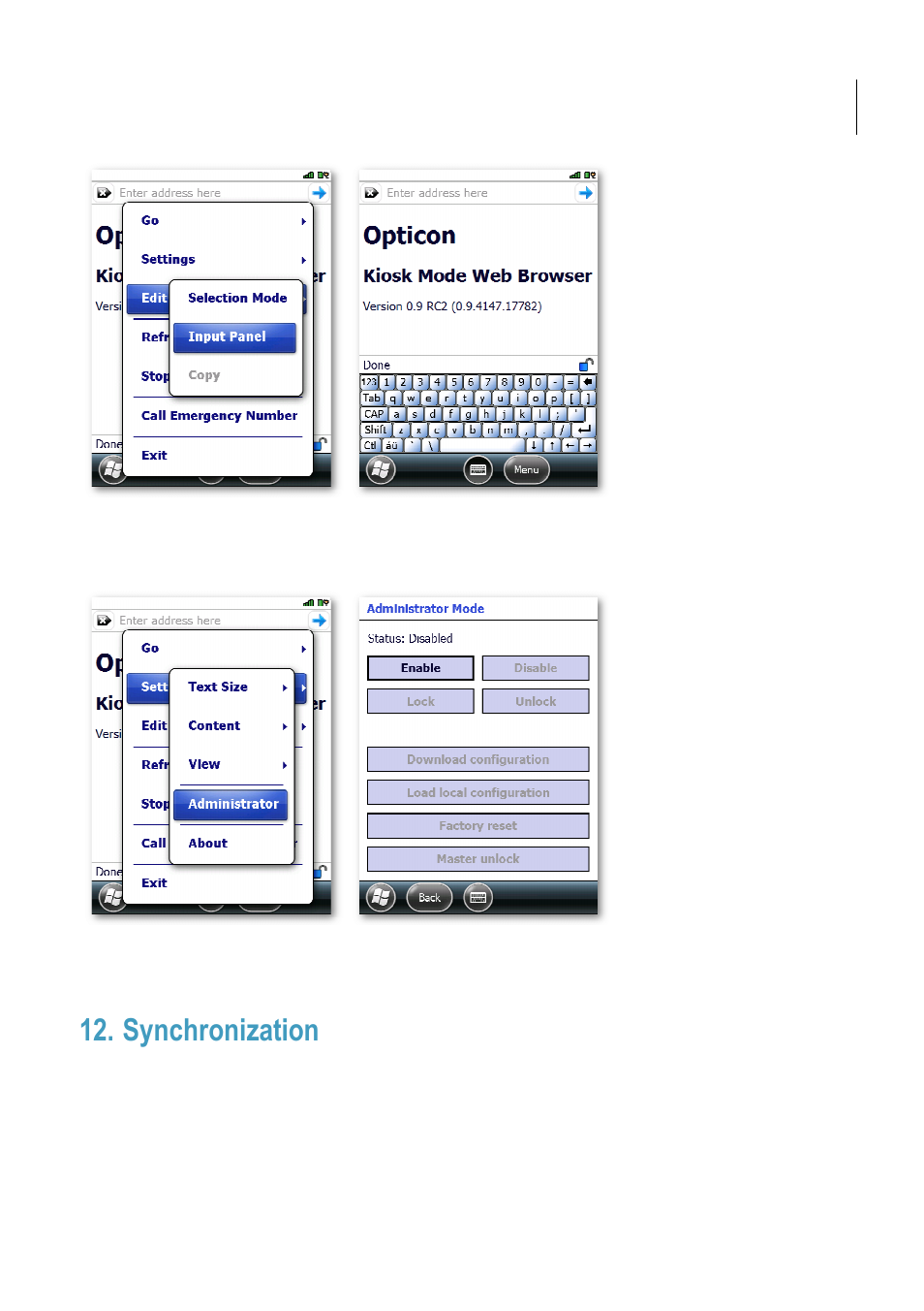 Synchronization, H-22 user manual, Opticon 22 user manual | Opticon H22 User Manual | Page 95 / 110
