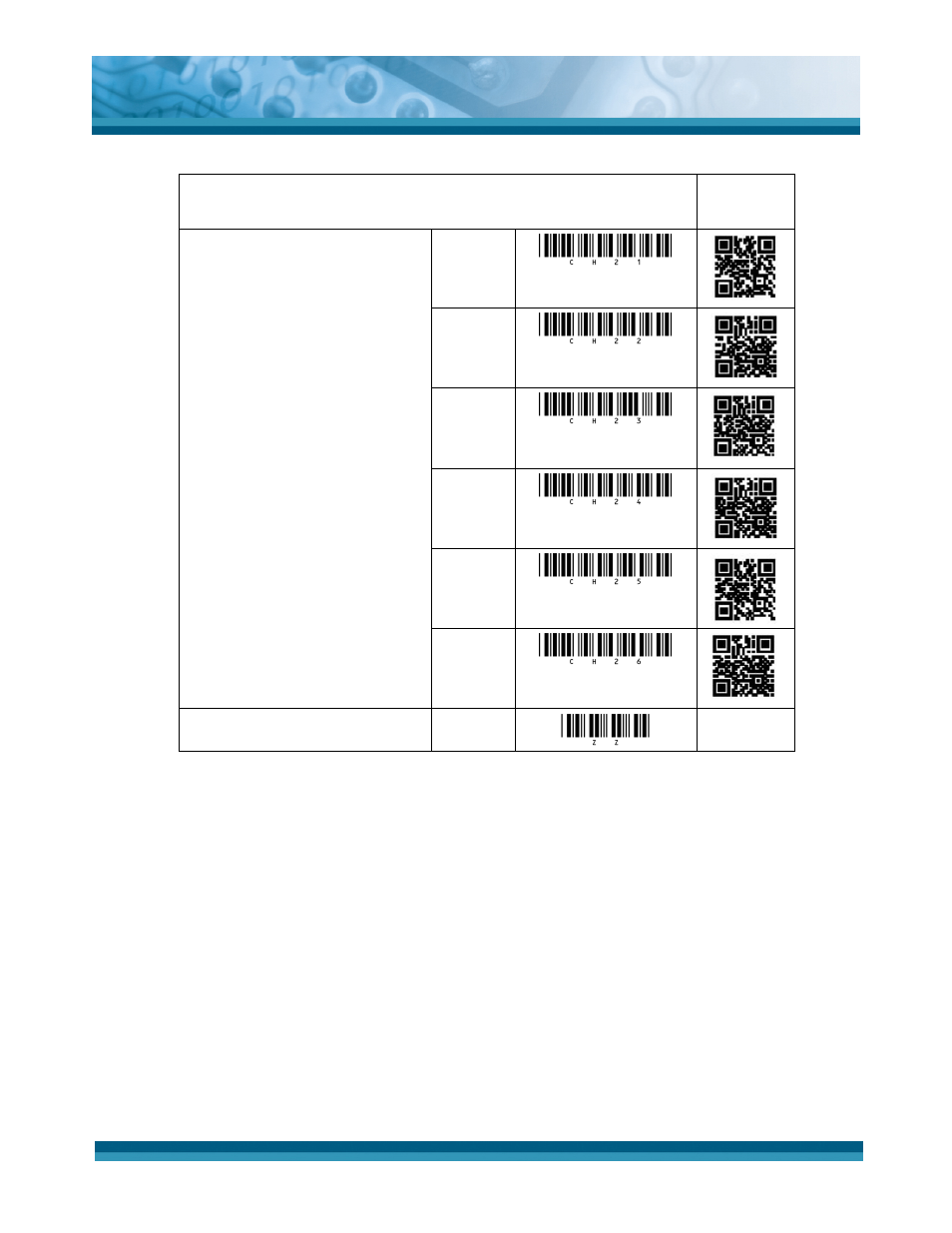 Ch21, Ch22, Ch23 | Ch24, Ch25, Ch26 | Opticon OPI 4002 User Manual | Page 25 / 26