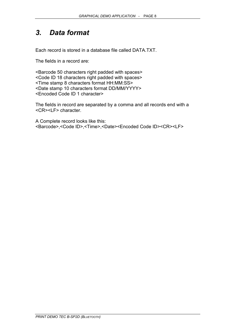 Data format, Ata format | Opticon OPL 9724 Bluetooth Print User Manual | Page 8 / 9