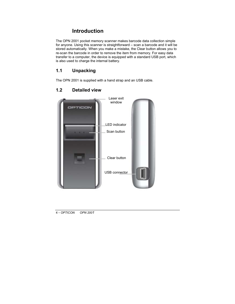 1introduction | Opticon OPN 2001 User Manual User Manual | Page 4 / 11